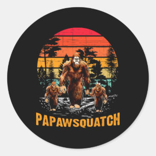 Papaw Squatch Grappige Bigfoot Papa Sasquatch Yeti Ronde Sticker