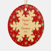 Papaw's eerste kerst rode sneeuwvlok Ornament (Links)
