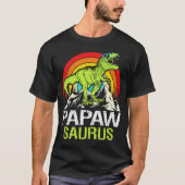 Papawsaurus Dinosaur Grandpa Saurus Vaderdag T-shirt (Voorkant)