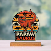 Papawsaurus Rétro Dinosaure Coucher de Soleil Vect (Neutre)