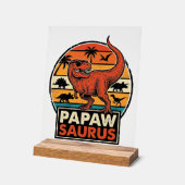 Papawsaurus Rétro Dinosaure Coucher de Soleil Vect (Angle)