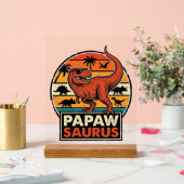 Papawsaurus Rétro Dinosaure Coucher de Soleil Vect (Mariage)