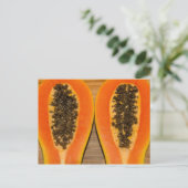 Papaya. Briefkaart (Staand voorkant)