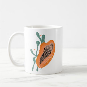 Papaya Hand Drawn Lettering tropische vruchten Koffiemok