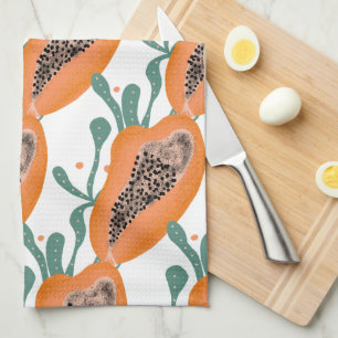 Papaya Hand Tropisch Fruit Patroon Theedoek