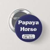 Papaya Horse Ronde Button 5,7 Cm (Voorkant /achterkant)