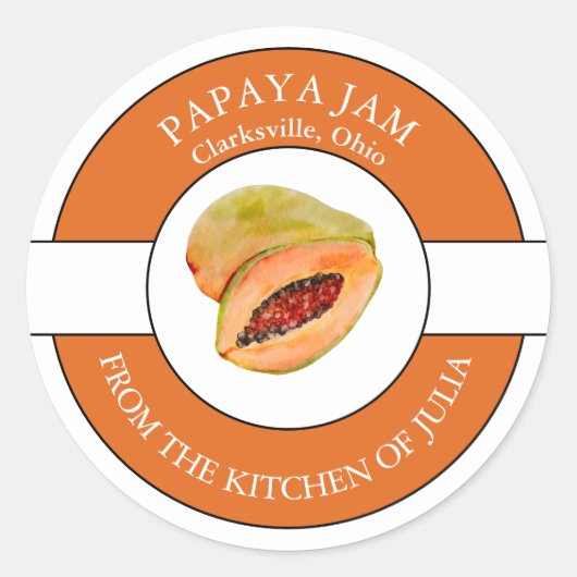 Papaya Jam Label (Voorkant)