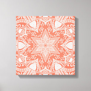 Papaya Mandala Canvas Afdruk