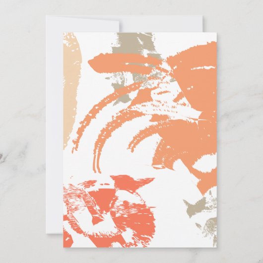 Papaya Oranje Abstracte penseelstreken opslaan Dat Kaart (Achterkant)