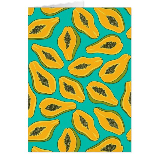 Papaya slices on turquoise (Voorkant)