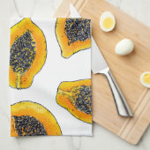 Papaya snijdsels theedoek (Quarter Fold)