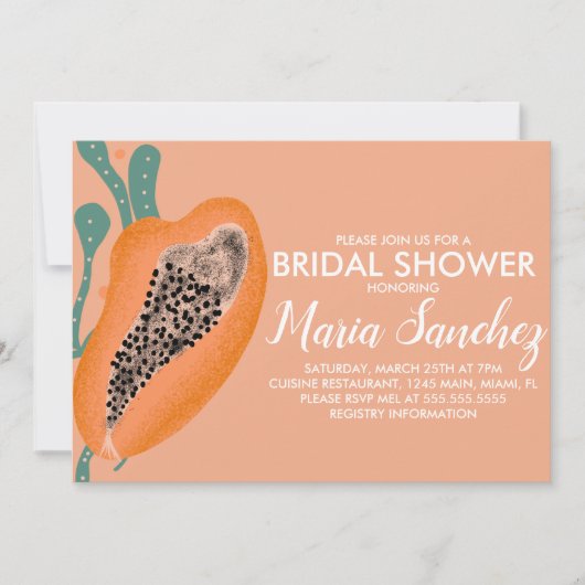 Papaya Tropical Fruit Abstract Vrijgezellenfeest Kaart (Voorkant)