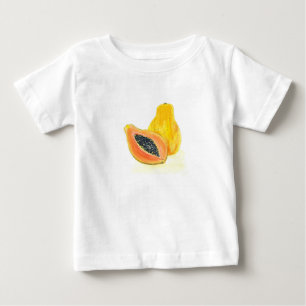 Papaya-waterverf Exotische tropische regenwang