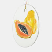 Papaya-waterverf Keramisch Ornament (Links)