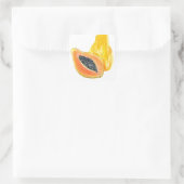 Papaya-waterverf Vierkante Sticker (Tas)