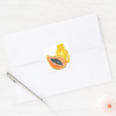 Papaya-waterverf Vierkante Sticker (Envelop)