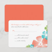 Papaye Multi Fleurs Aquarelle Mariage RSVP (Devant / Derrière)