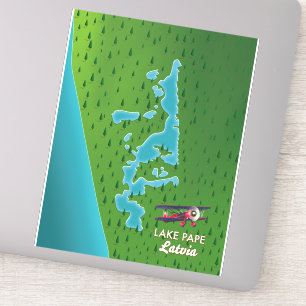 Pape-meer Letland kaart Sticker