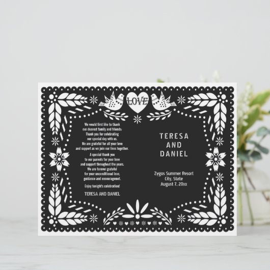 Pape noir picado mariage fiesta programme plié (Debout devant)