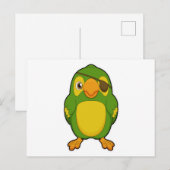 Papegaai als piraat met ooglapje briefkaart (Voorkant / Achterkant)
