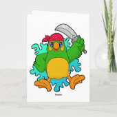 Papegaai als piraat met zwaard kaart (Achterkant)