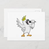 Papegaai als zanger met microfoon briefkaart (Voorkant / Achterkant)