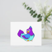 Papegaai blauw briefkaart (Staand voorkant)