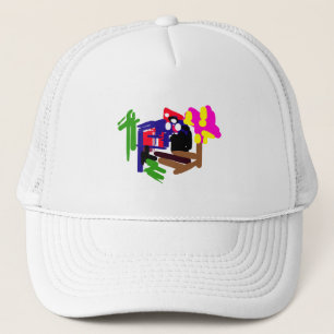 Papegaai blij zomertijd  trucker pet