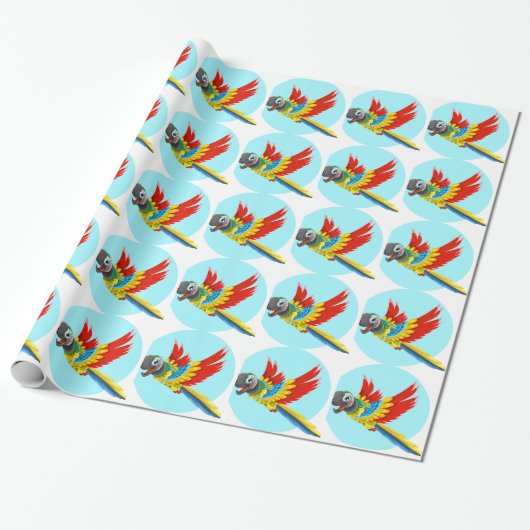 papegaai cadeaupapier (Uitgerold)