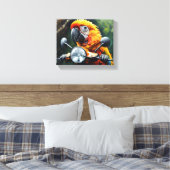 Papegaai canvas kunst (Insitu (Slaapkamer))