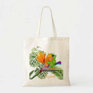 Papegaai, Caudata, Palmenbladeren - Persoonlijk Tote Bag