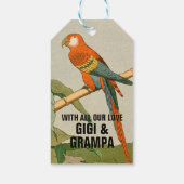 Papegaai Dier Feest Viering Cadeaulabel (Achterkant)