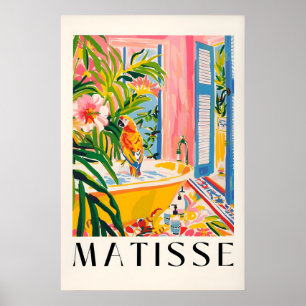Papegaai in badkuip Kunstprint Matisse Stijl Badka Poster