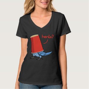 Papegaai in een beker Hallo ik perzik gezichts bl T-shirt