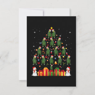 Papegaai Kerstboom Cadeau Liefhebber Lichtjes Kaart