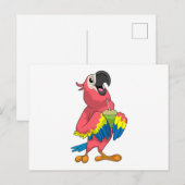 Papegaai & Kokosnoot met Rietje Briefkaart (Voorkant / Achterkant)