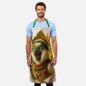 Papegaai Kookschort – Vrolijk Tropisch Design Schort (Gedragen)