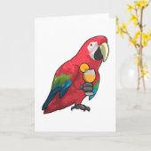 Papegaai met glas sinaasappelsap kaart (Gele Bloem)