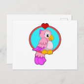 Papegaai met Hart Briefkaart (Voorkant / Achterkant)