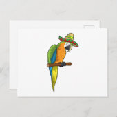 Papegaai met strohoed briefkaart (Voorkant / Achterkant)