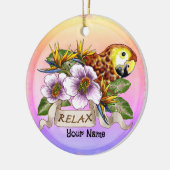Papegaai ontspant keramisch ornament (Links)