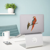 Papegaai op een tak sticker (Laptop op bureau)