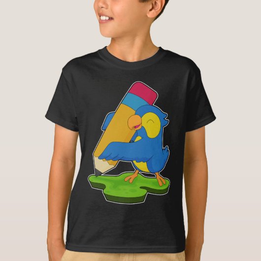 Papegaai Pupil Pencil School T-shirt (Voorkant)