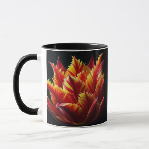 Papegaai Tulp Bloemen Rood en Geel Mok