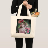 Papegaai tulp fee grote canvas tas (Voorkant (product))