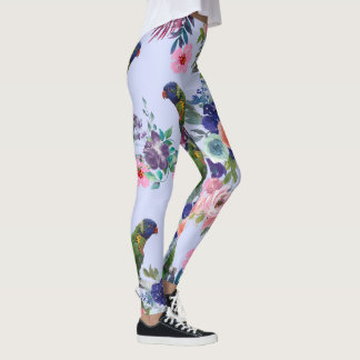 Papegaai tussen de bloemen leggings