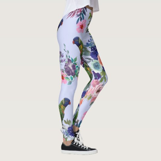 Papegaai tussen de bloemen leggings (Rechts)