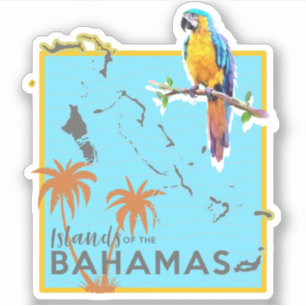 Papegaai Vakantiekaart Bahama's Sticker Cruise