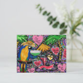 Papegaai Valentijn Briefkaart (Staand voorkant)