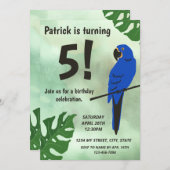 Papegaai Verjaardag uitnodiging (Voorkant / Achterkant)